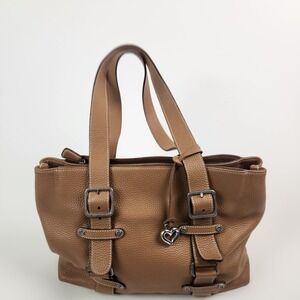 Brighton Collection Large Tan Latte Leather Shoulder‎  Bag Charm